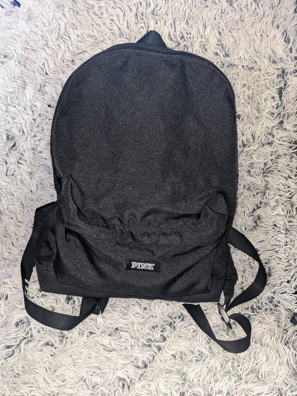 🔥 PINK Victoria's Secret Black Logo Canvas Backpack